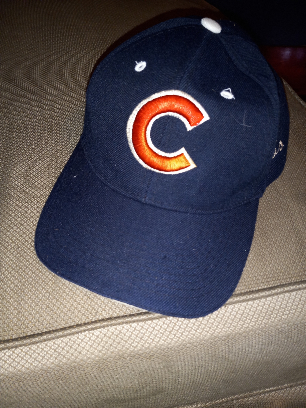 Navy Baseball Cap with Orange 'C' Patch